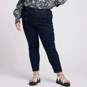 ERDEM x Universal Standard Poppy High Rise Sailor Skinny Dark Wash Jeans Size 20